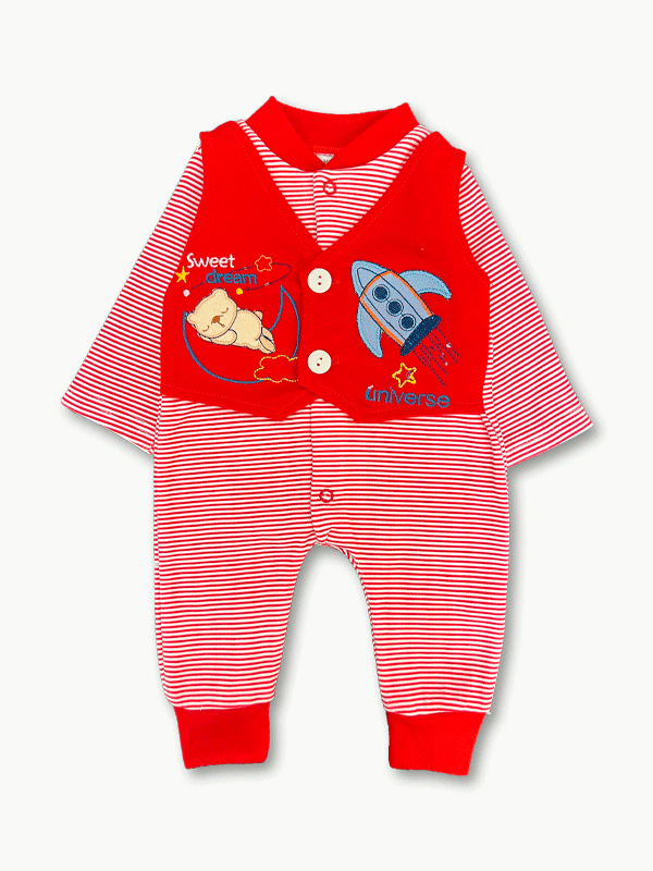 Space Theme Unisex Romper 0-12M Tropical