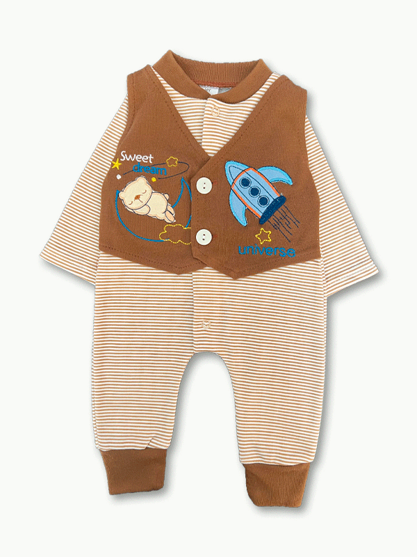 Space Theme Unisex Romper 0-12M Tropical