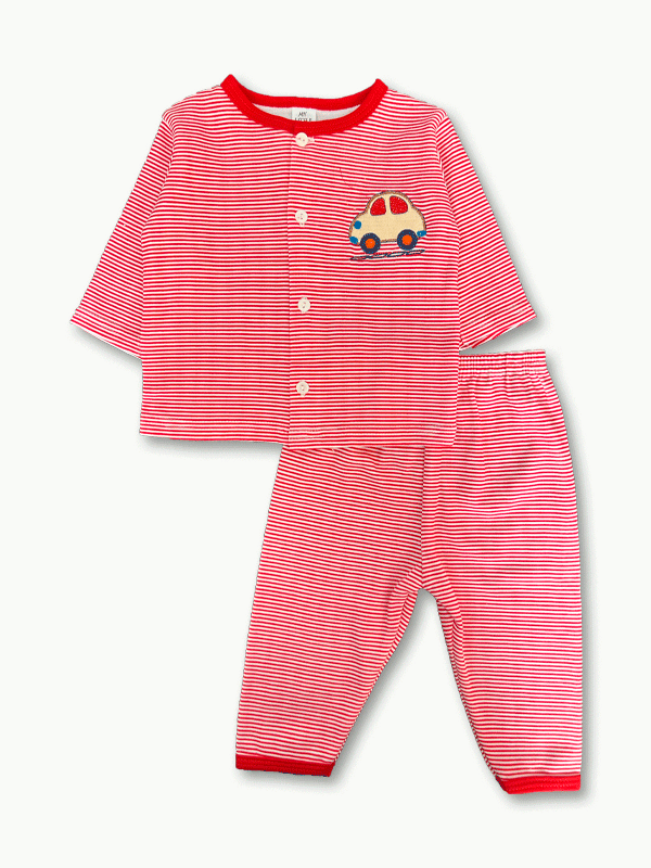 Unisex Striped Cotton 2 Piece Tropical Dress 0-9M