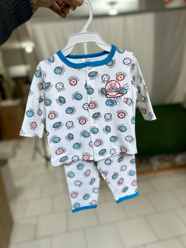 Sports 2 Pc Cotton Dress 0-9M