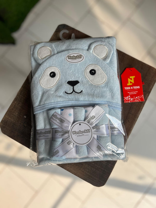 SHT400-Blue Bear Towel Set