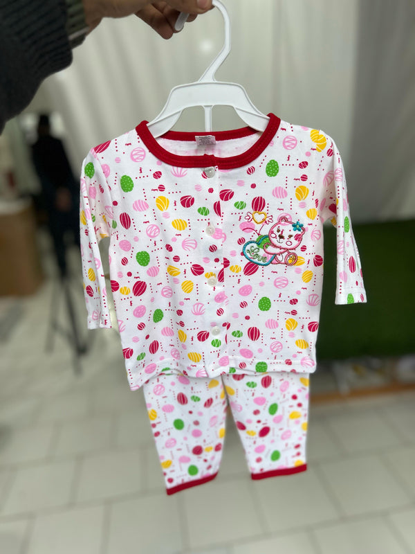 Kitty 2 pc Cotton Dress 0-9M