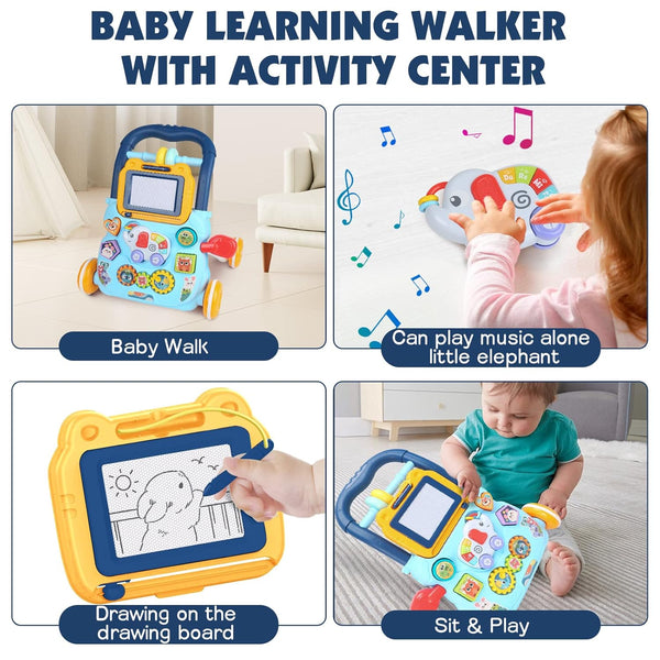 Huanger 2 in 1 Baby Walker with Drawing Board-Sit-to-Stand-BZ-0810-11