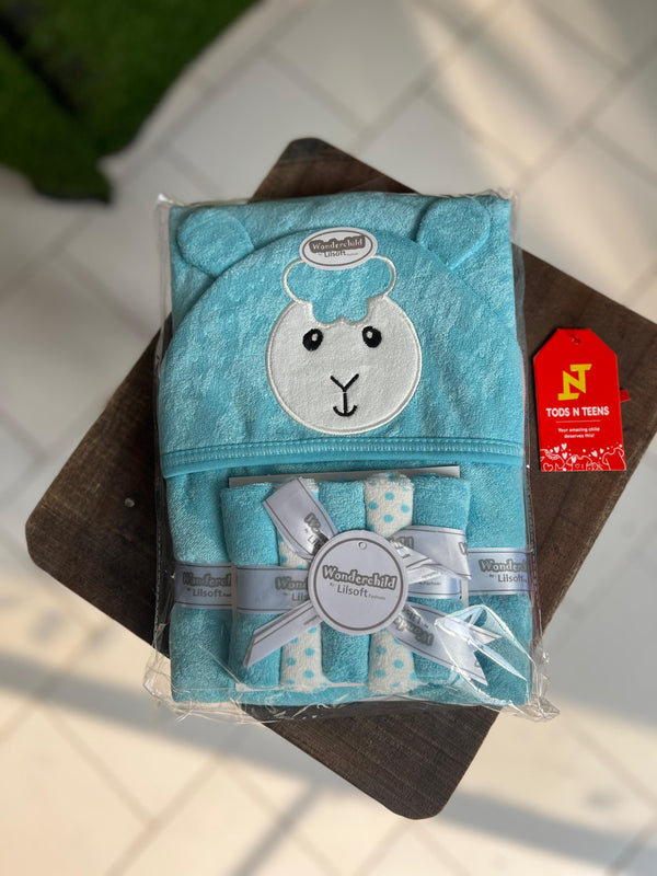 Blue Sheep Towel Set