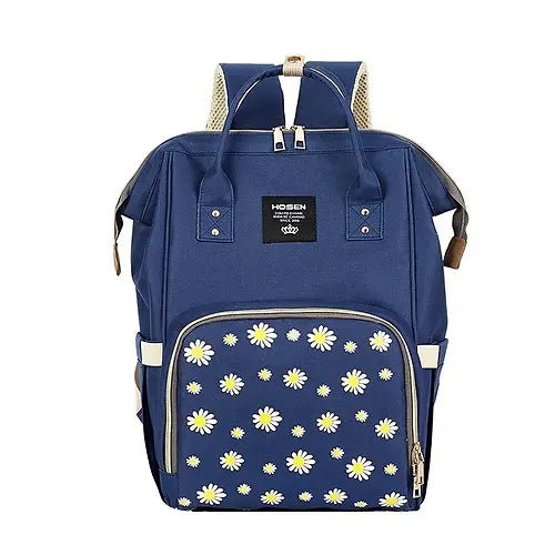 Baby Diaper Bag Flower Dark Blue-DB177