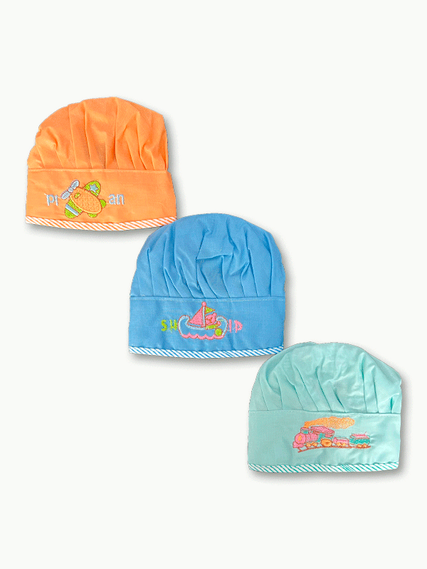 Pack Of 3 Infant Baby Caps (0-3M)