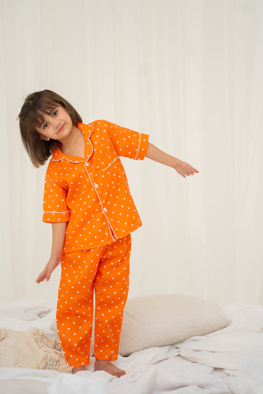 Orange Polka Nightsuit