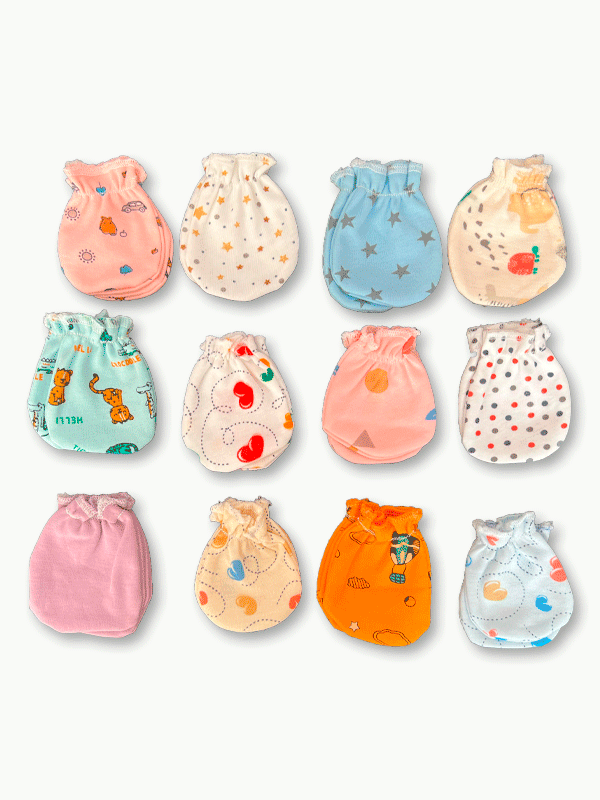 Pack of 4 Soft Baby Mittens