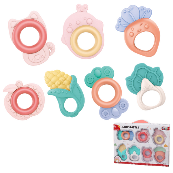 BT52-Baby Rattle Set & Teether - 7 Pcs