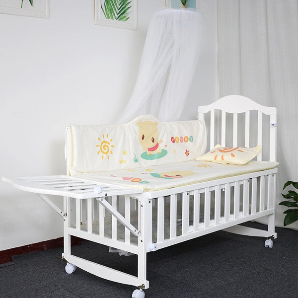 Pine White Color Wooden Material Baby Cot Bed-BZ-HG883