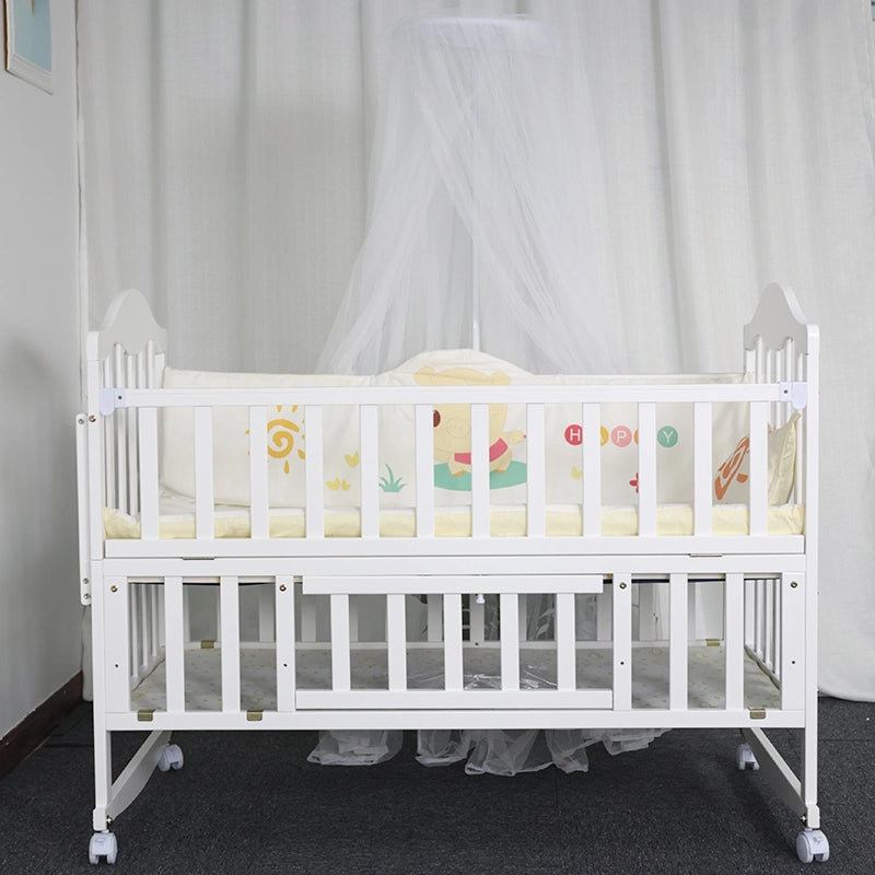 Pine White Color Wooden Material Baby Cot Bed-BZ-HG883