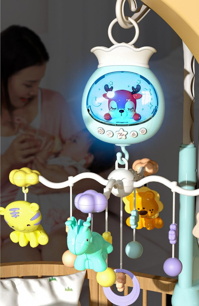 Infant rotating bed bell hanging bell pendant with light music-Cot Mobile