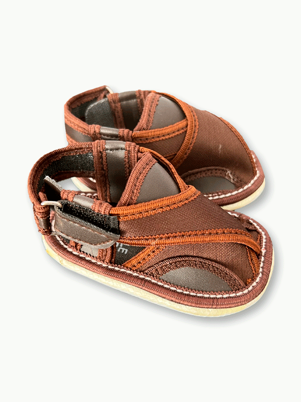 Fabric Brown Peshawari Sandal (0-12M)