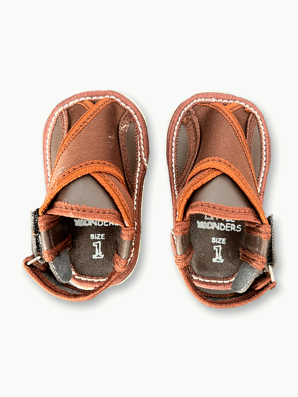 Fabric Brown Peshawari Sandal (0-12M)