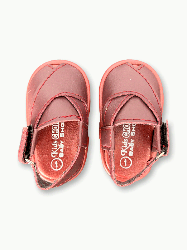 Dark Red Peshawari Sandal (0-12M)