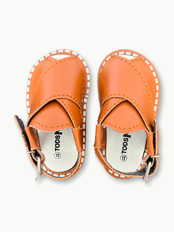 Caramel Plain Peshwari Sandal (6-24M)