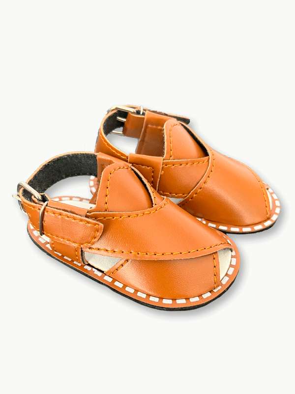 Caramel Plain Peshwari Sandal (3-12M)