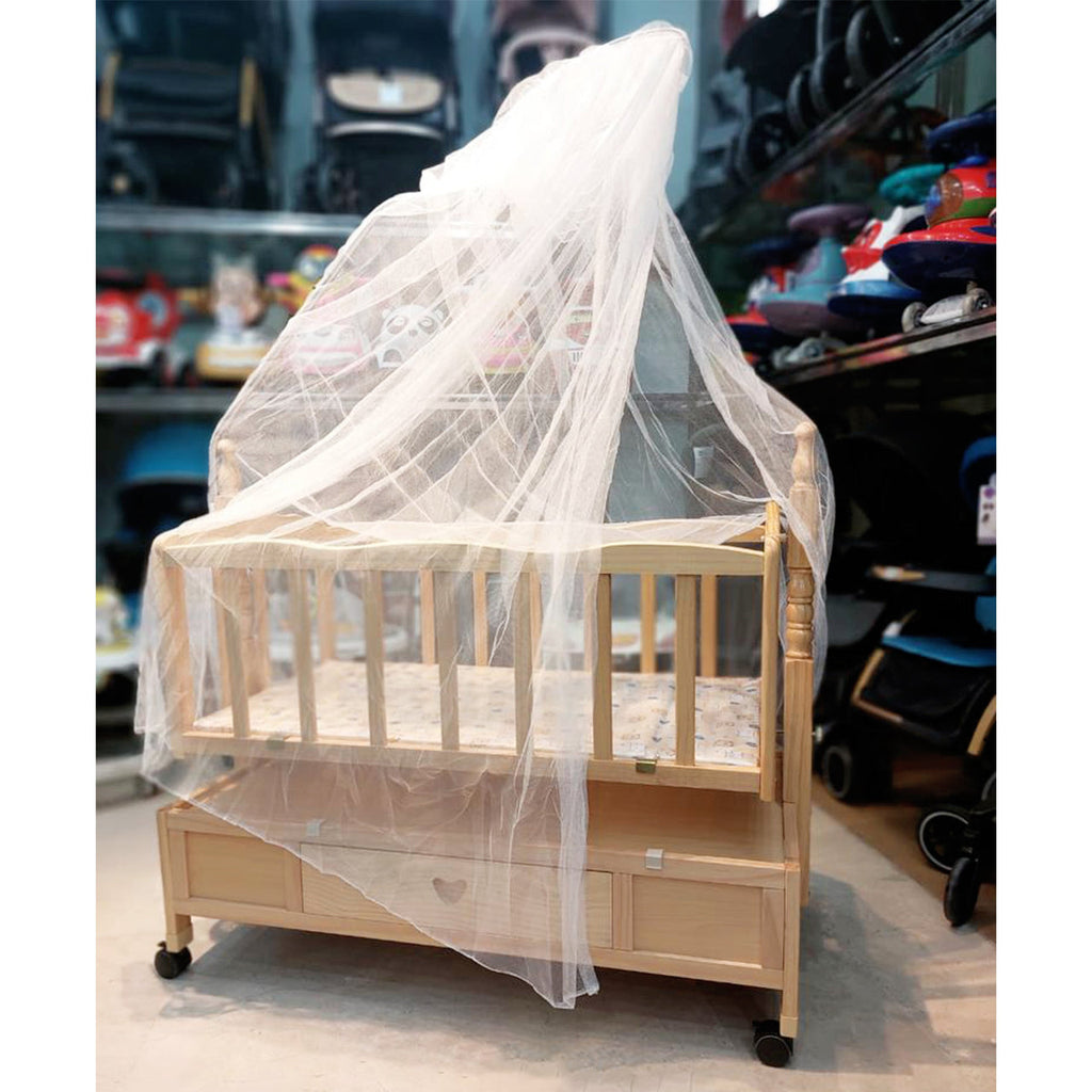 Baby Wooden Cot With Swing Light Wood-BZ-187