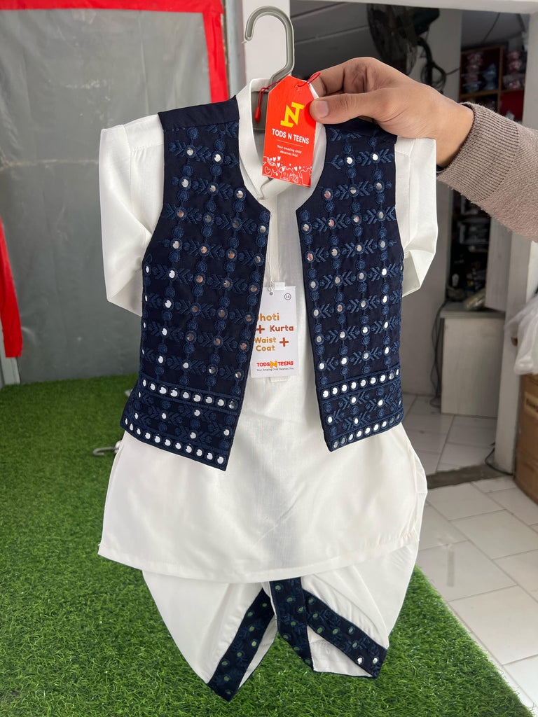 Dhoti + Kurta + Waistcoat 3 Pc 1-6 Years