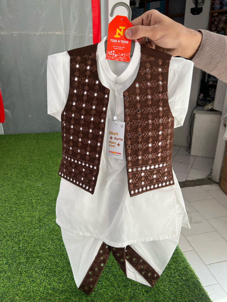 Dhoti + Kurta + Waistcoat 3 Pc 1-3 Years