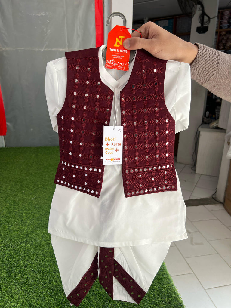 Dhoti + Kurta + Waistcoat 3 Pc 1-3 Years