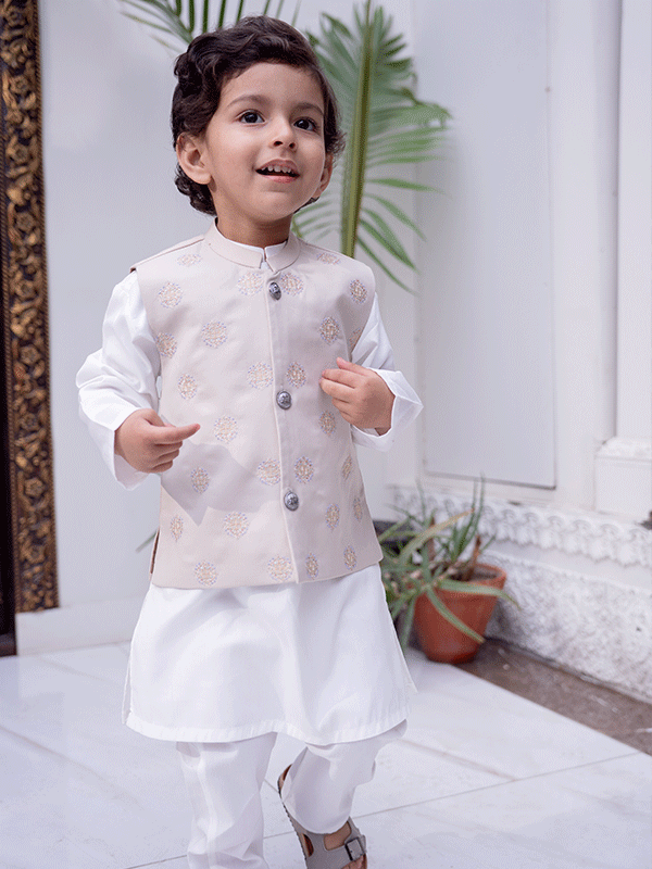 Beige Box 3 Piece Eastern Dress  (6-36M)