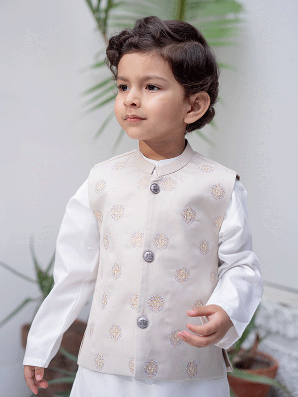 Beige Box 3 Piece Eastern Dress  (6-36M)