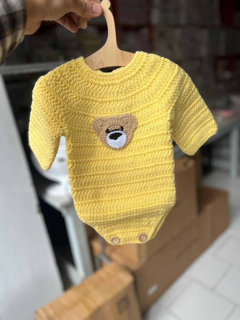 Yellow Teddy Crochet Bodysuit