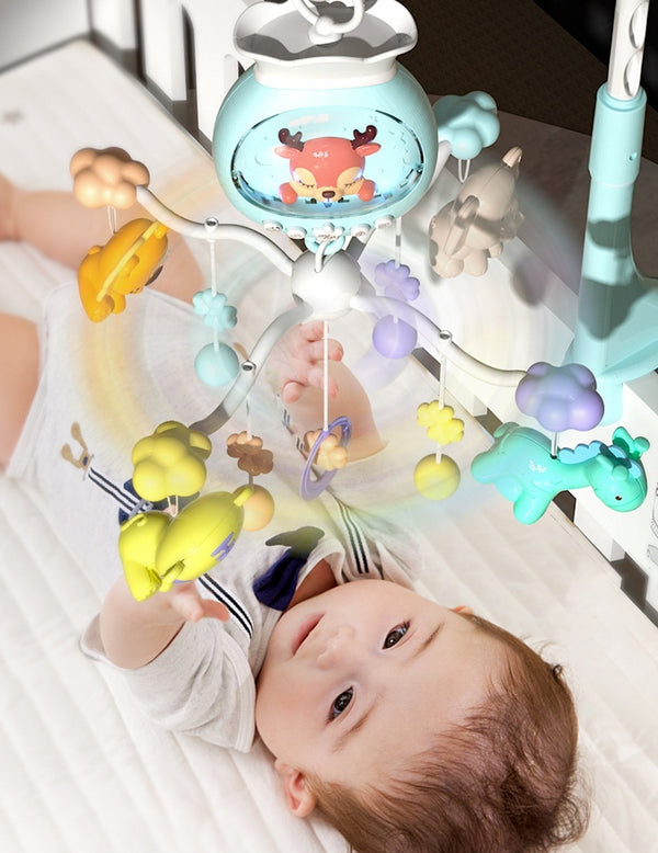 Infant rotating bed bell hanging bell pendant with light music-Cot Mobile