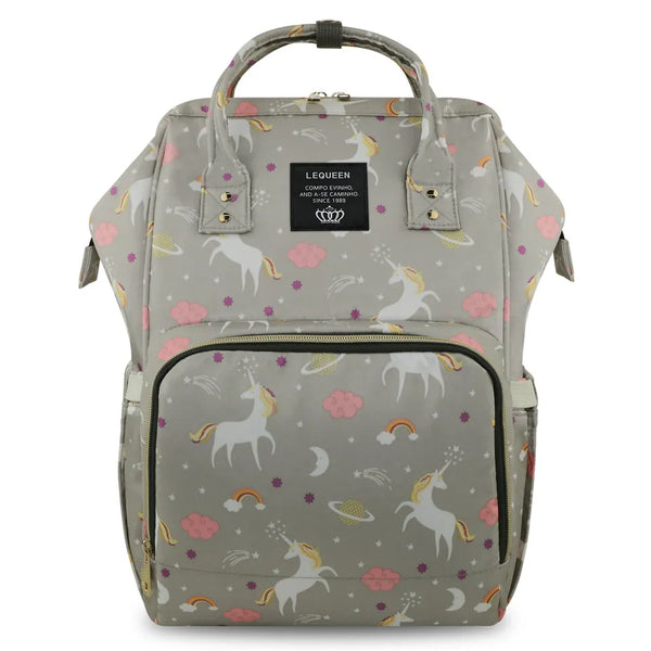 Unicorn Diaper Backpack Grey-DB146