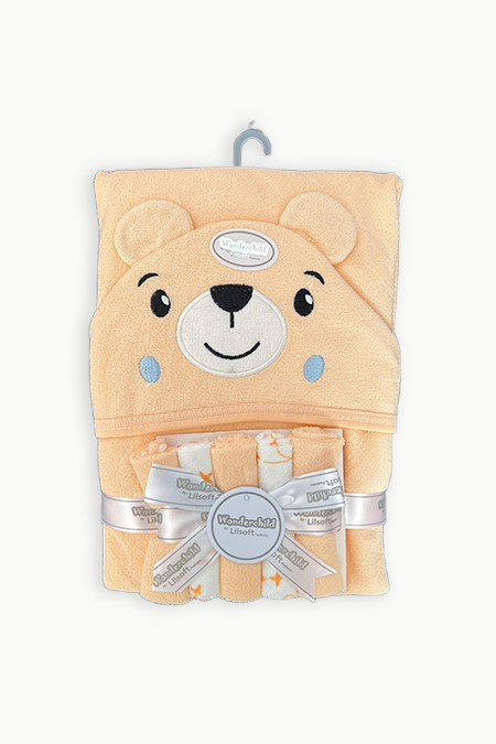 Orange Bear Towel Set