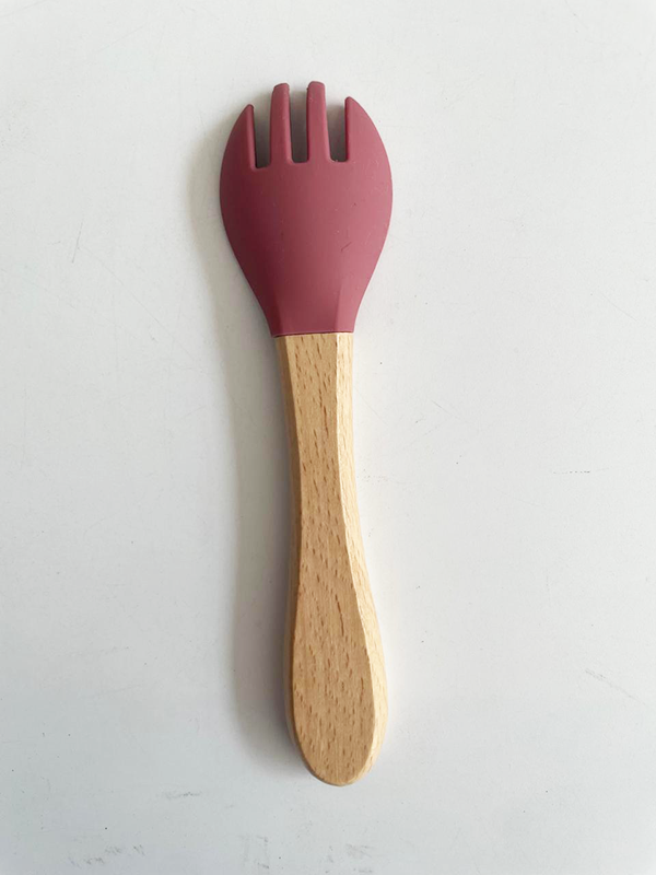 Silicone Wooden Fork